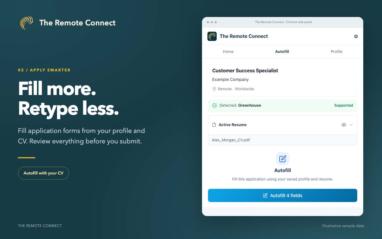 Remote Connect application autofill preview