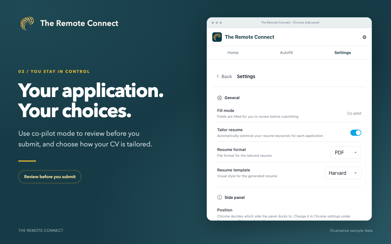 Remote Connect application preferences preview